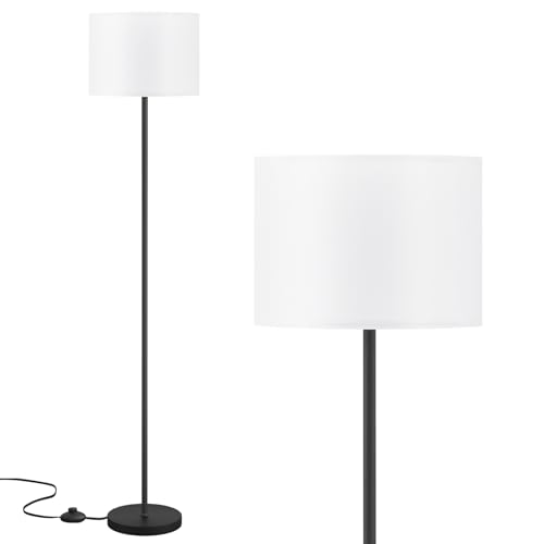Minimalist Modern Floor Lamp Simple Design with White Shade, Foot Pedal for Daily Use