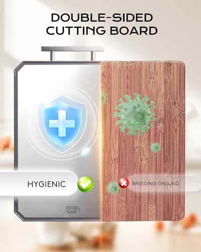 Minimalist SNOWCLAD Stainless Steel Cutting Board,Double Sided Steel