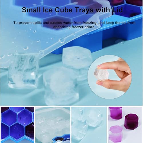 Modern Ice Cube Trays for Freezer with Lid-37 Grid Silicone for