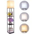 Classic Gupuzm Floor Lamp with Shelves, Modern Square Standing Lamp Set
