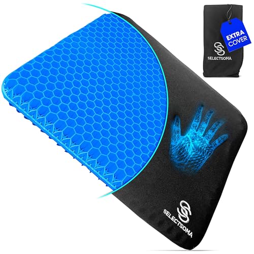 SelectSoma Double-Thick Gel Seat Cushion for Long Sitting Pressure Relief Essentials