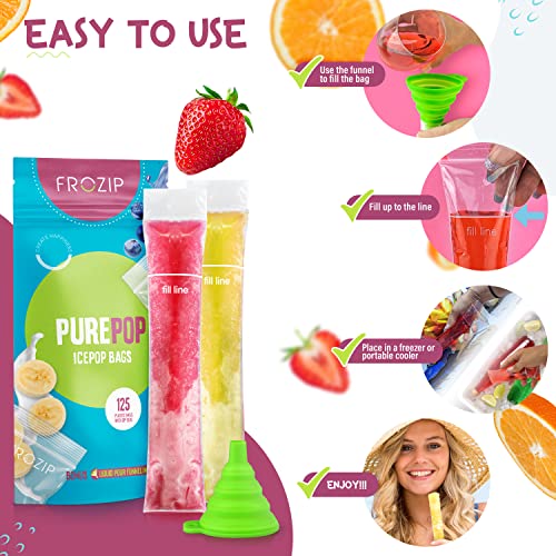 Smart Home Frozip 125 Disposable Ice Popsicle Mold Bags| BPA Free Freezer Collection