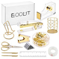 luxury EOOUT Gold Office Supplies Set Desk Accessories, Acrylic Stapler Essentials