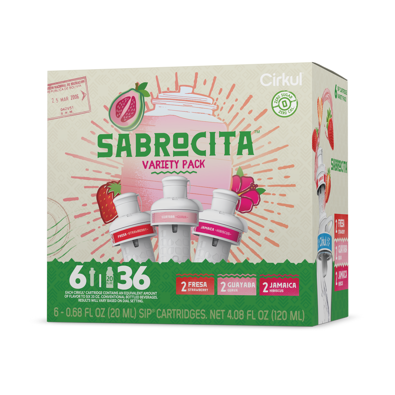 Vitamin-Infused Sabrocita 6-Pack Variety Pack E8JI - Zero-Calorie Multi-Flavor Sip Pods for Water Bottle - Default Title