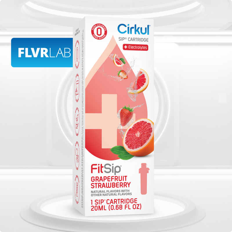 Vitamin-Infused FitSip Grapefruit Strawberry QAST - Zero-Calorie Multi-Flavor Sip Pods for Water Bottle Detail