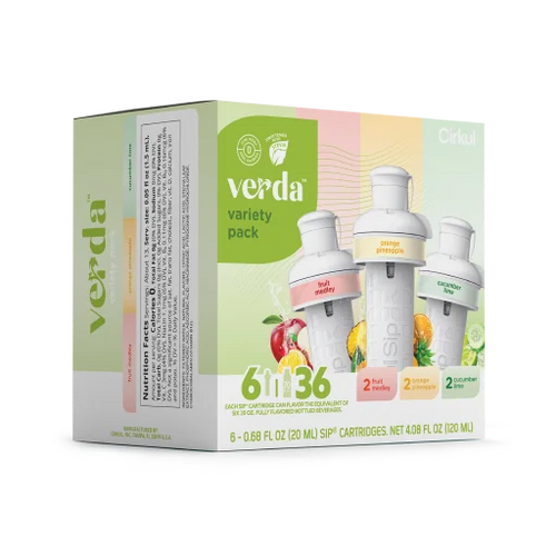 Natural Fruit Flavored Verda 6-Pack Variety Pack CT2I - Zero-Calorie Multi-Flavor Sip Pods for Water Bottle Detail